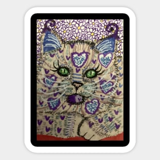 colorful abstract cat Sticker